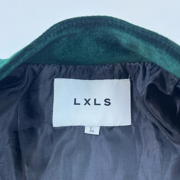 LXLS Dark Green Velvet Moto Jacket N272-28 - Picture 3 of 8